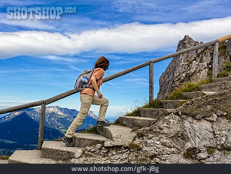 
                Aufstieg, Berchtesgadener Alpen, Wanderin, Jenner                   
