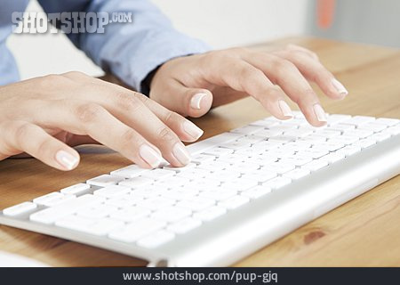 
                Geschäftsfrau, Tastatur, Tippen                   