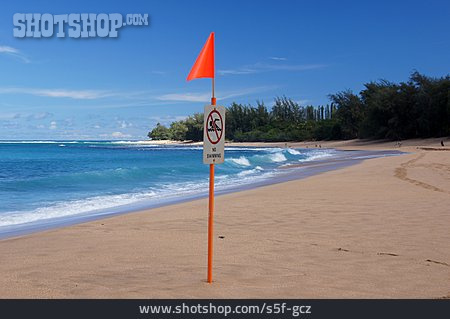 
                Strand, Schwimmverbot, Kauaʻi                   