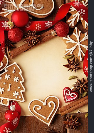 
                Textfreiraum, Weihnachtsbäckerei, Lebkuchen, Adventszeit                   