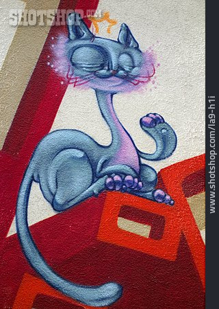
                Katze, Graffiti, Streetart                   