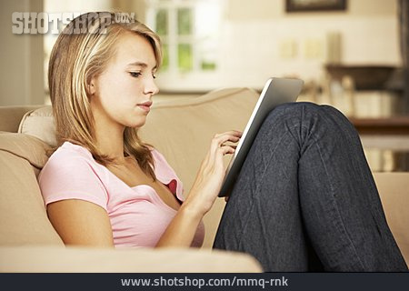 
                Mädchen, Internet, Tablet-pc                   