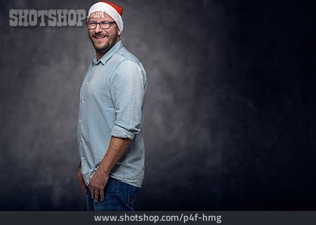 
                Mann, Weihnachtsmütze                   