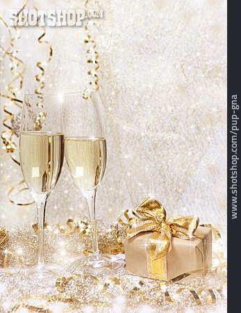 
                Geschenk, Champagner, Festlich                   
