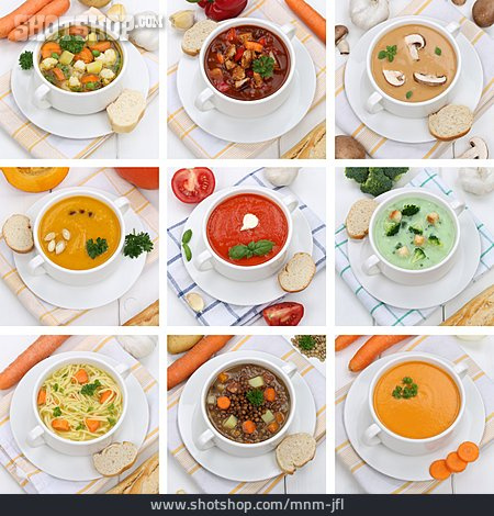 
                Vielfalt, Gemüsesuppe, Collage                   