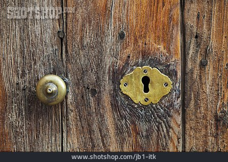 
                Holztür, Schlüsselloch                   