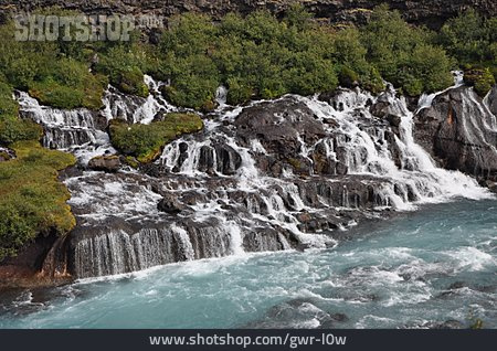 
                Wasserfall, Island, Hraunfossar                   