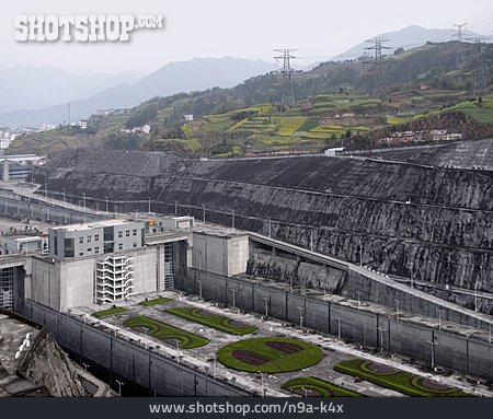 
                China, Wasserkraftwerk, Staudamm, Jangtse                   
