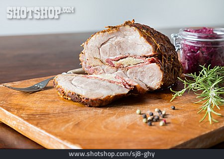 
                Roast Pork, Red Cabbage, Traditional Cuisine                   