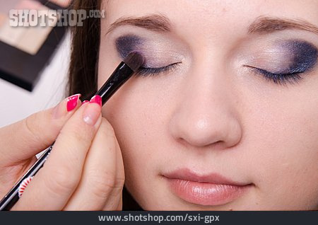 
                Frau, Lidschatten, Augen-makeup                   