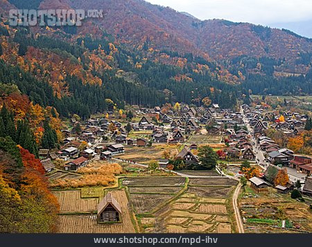 
                Dorf, Bauernhof, Japan                   