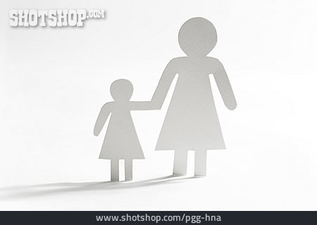 
                Kind, Mutter, Zusammenhalt, Alleinerziehend, Papierschnitt                   