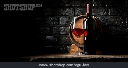 
                Alkohol, Weinglas, Rotwein                   