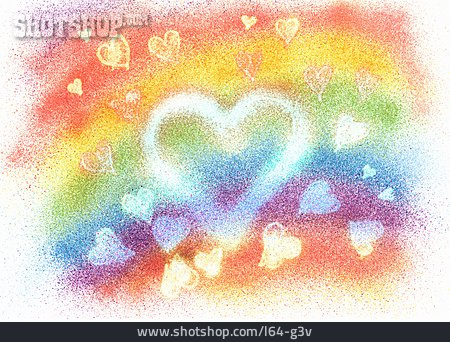 
                Herz, Illustration, Regenbogenfarben                   