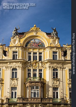 
                Wohnhaus, Fassade, Altbau, Prag                   