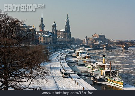 
                Winter, Dresden, Brühlsche Terrasse                   
