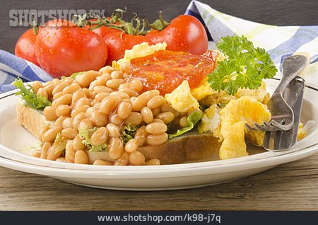 
                Rührei, Baked Beans, Englisches Frühstück                   