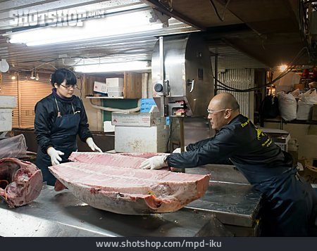 
                Fischverkauf, Tsukiji-fischmarkt                   