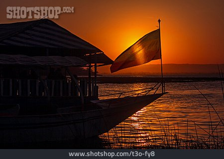 
                Sunset, Fishing Boat, Awassa                   