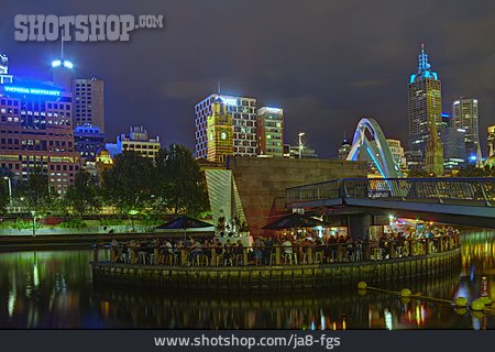 
                Nachtleben, Touristen, Melbourne, Yarra-river                   