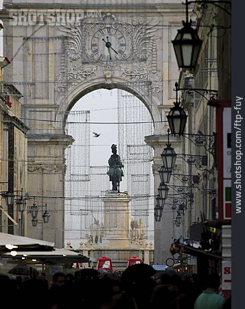 
                Lissabon, Arco Da Rua Augusta, Baixa Pombalina                   