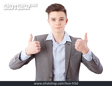 
                Teenager, Businessman, Thumbs Up                   
