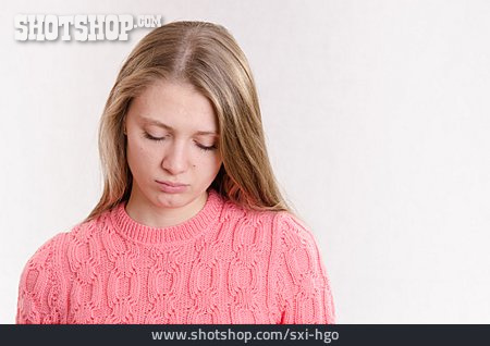 
                Junge Frau, Traurig, Depression                   