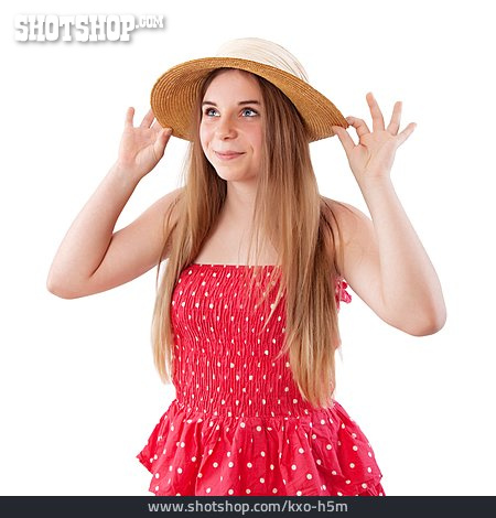 
                Teenager, Summer, Straw Hat                   