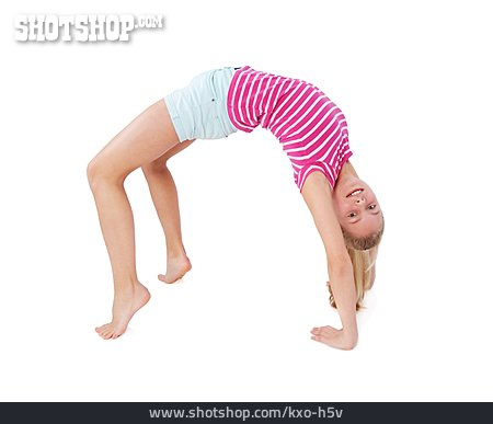 
                Mädchen, Brücke, Gymnastik                   