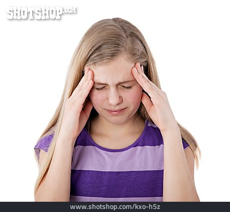 
                Mädchen, Kopfschmerzen, Migräne                   