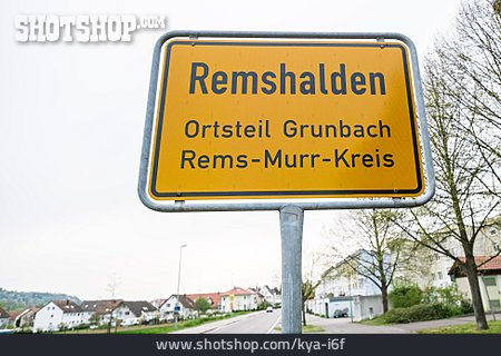 
                Ortsschild, Remshalden, Grunbach                   