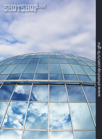 
                Wolken, Moderne Architektur, Glaskuppel                   