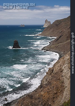 
                Küste, Felsenküste, Punta De Los Roquetes                   