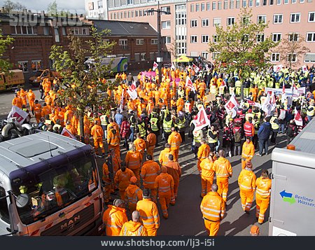 
                Gewerkschaft, Demonstration, Warnstreik, Berliner Stadtreinigung                   