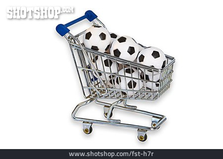 
                Fußball, Einkaufswagen, E-commerce                   