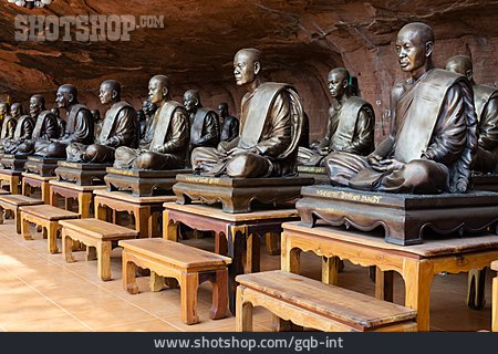 
                Meditation, Mönch, Wat Phu Tok                   
