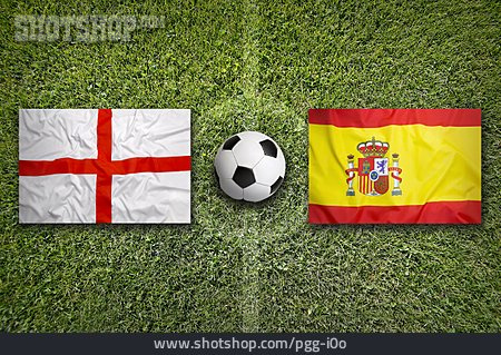 
                Fußball, Flagge, Spanien, England                   