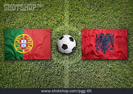 
                Fußball, Flagge, Portugal, Albanien                   