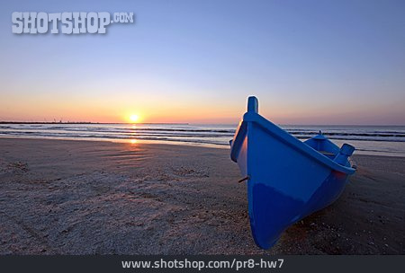 
                Sonnenuntergang, Strand, Boot                   