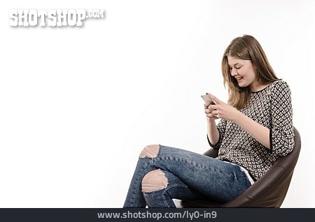 
                Mädchen, Chatten, Smartphone                   