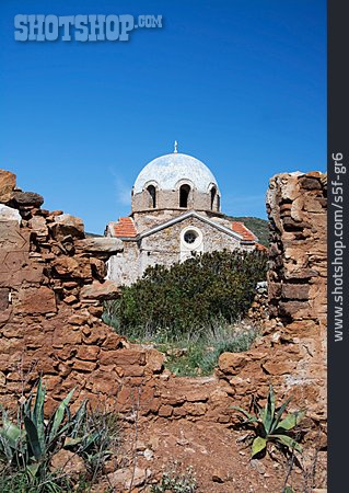 
                Kirchenruine, Ekklisia Agios Ioannis Prodromos, Sounio                   