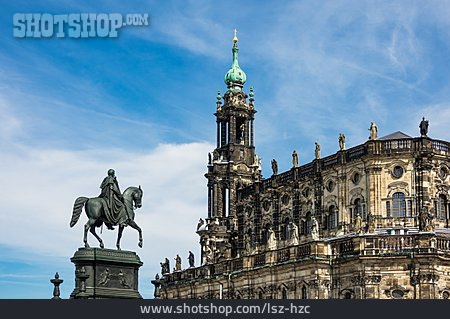 
                Dresden, Reiterstandbild, Hofkirche                   
