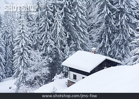 
                Winter, Skihütte, Schneefall, Silbertal                   