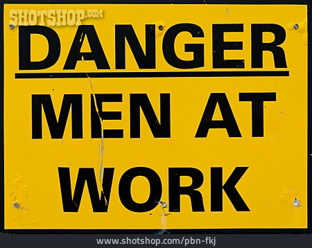
                Warnschild, Men At Work                   