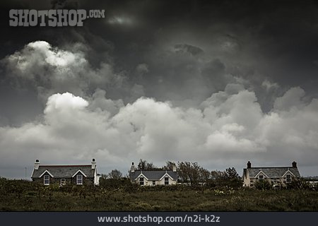 
                Bedrohlich, Gewitterwolken, Unwetter, Guernsey                   