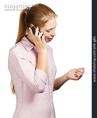 
                Frau, Telefonieren, Mobiltelefon                   