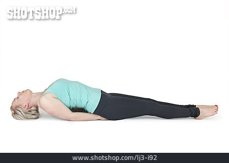 
                Yogaübung, Rückenlage, Rückenübung                   
