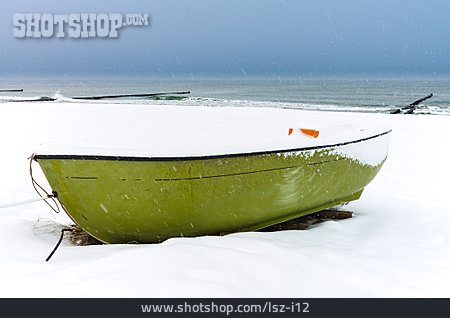 
                Schnee, Ostseeküste, Ahrenshoop                   