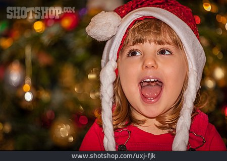 
                Mädchen, Weihnachten, Singen                   