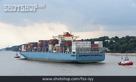 
                Containerschiff, Warenverkehr                   